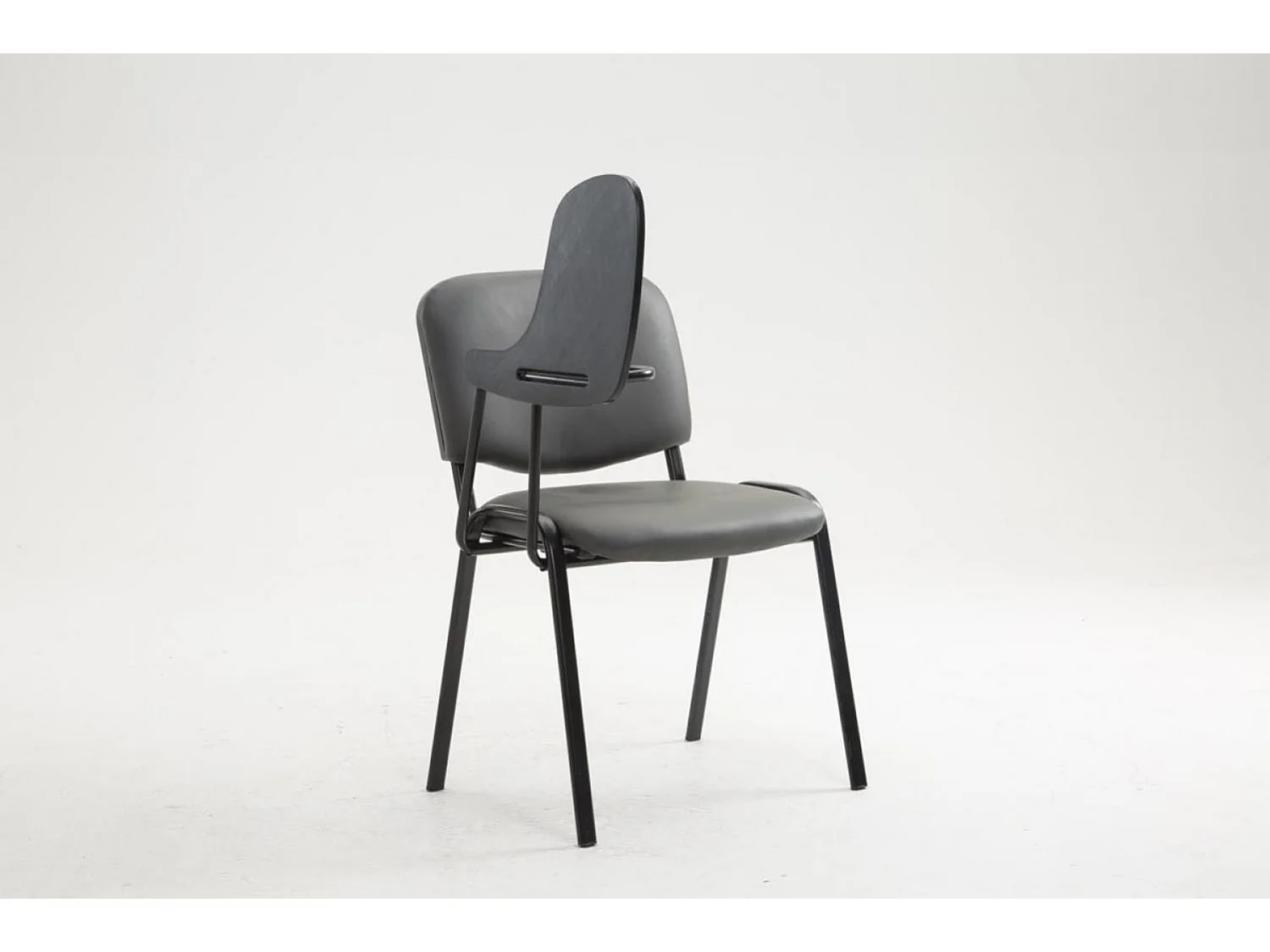 Chaise de salle à manger - Similicuir & Métal noir mat - Gris - Ken mit Klapptisch