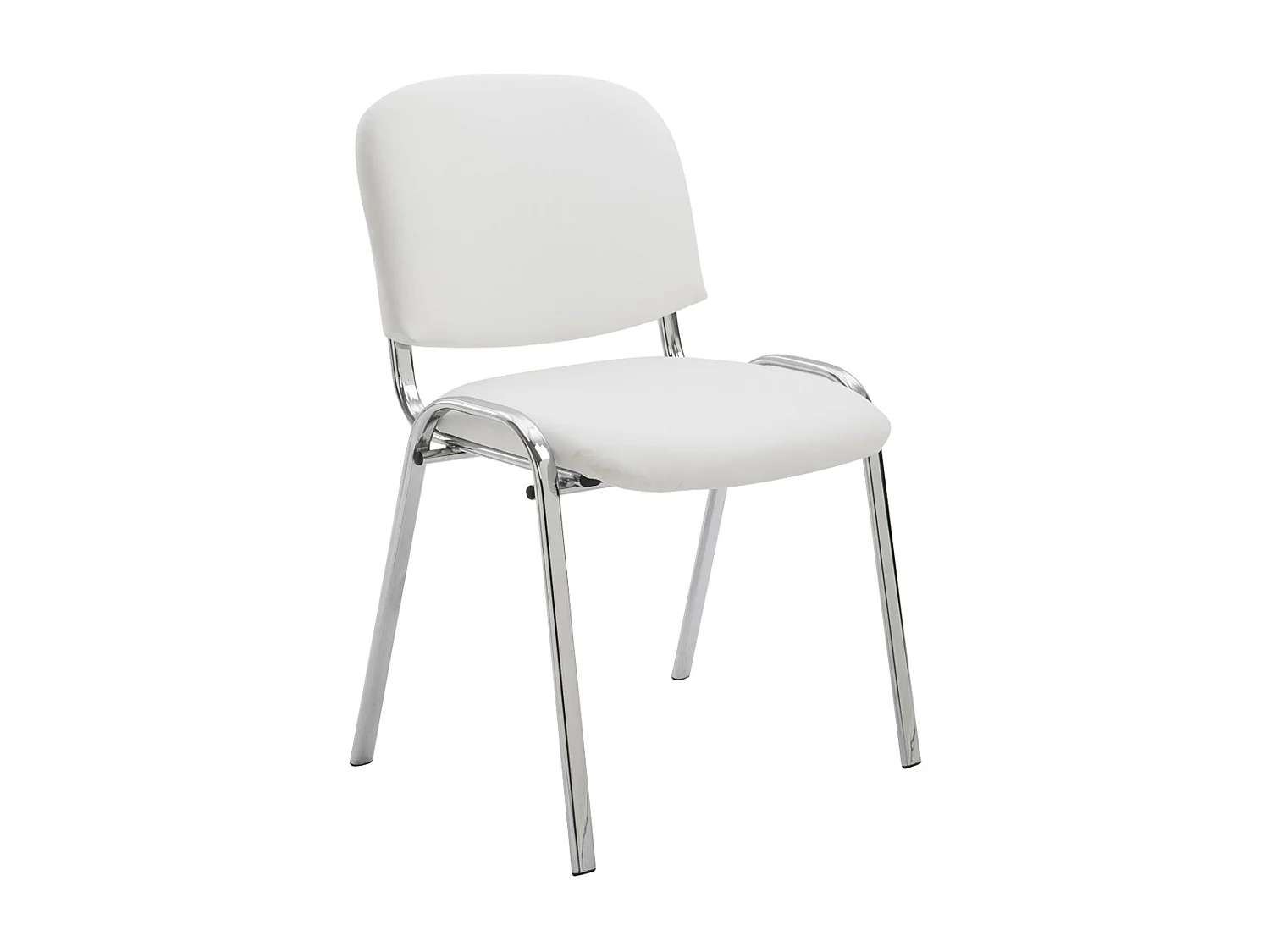 Eetkamerstoelen - Kunstleer & Metaal in chroomoptiek - wit - Ken