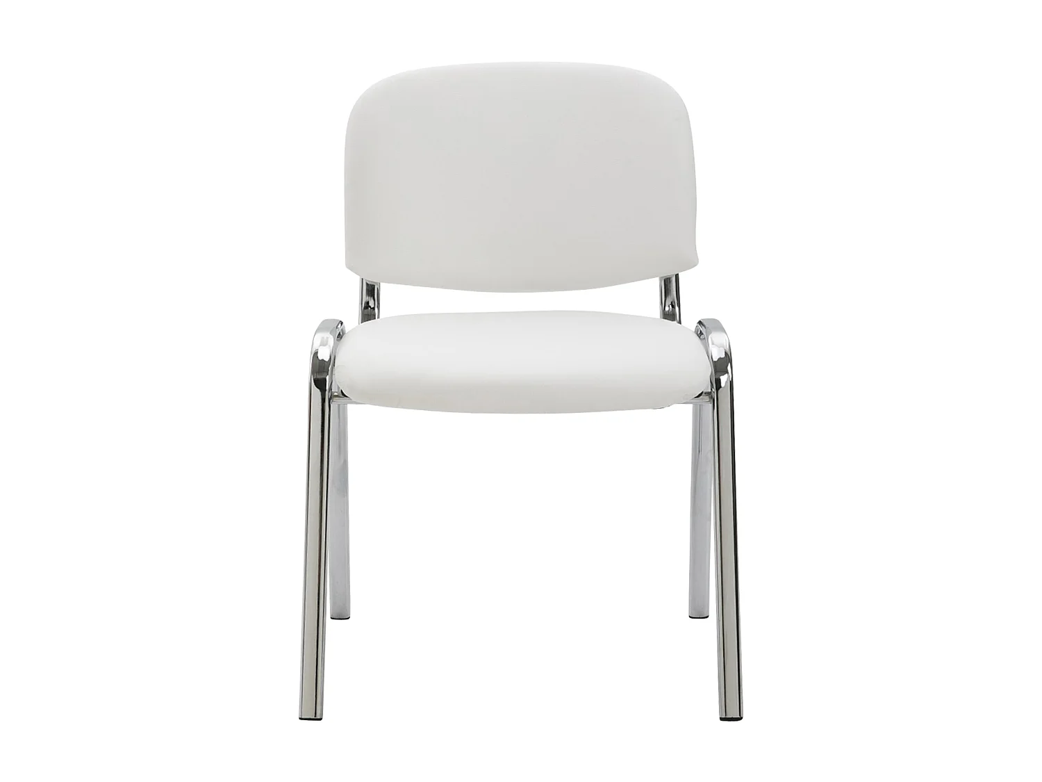 Eetkamerstoelen - Kunstleer & Metaal in chroomoptiek - wit - Ken