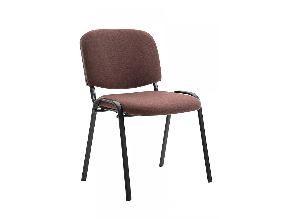 Lot de 6 Chaise de salle à manger - Tissu & Métal noir mat - Marron - Ken