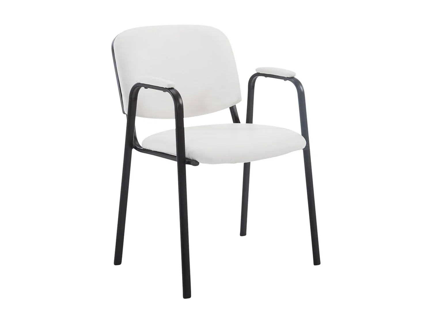 Lot de 4  Chaise de conférence - Similicuir - Blanc - Ken Pro