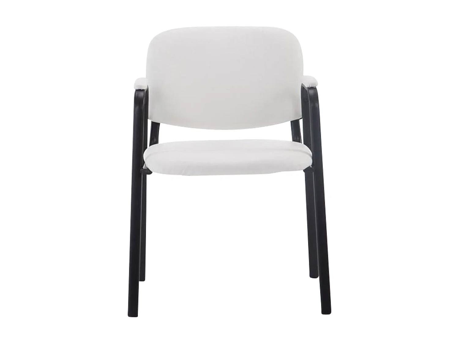 Lot de 4  Chaise de conférence - Similicuir - Blanc - Ken Pro