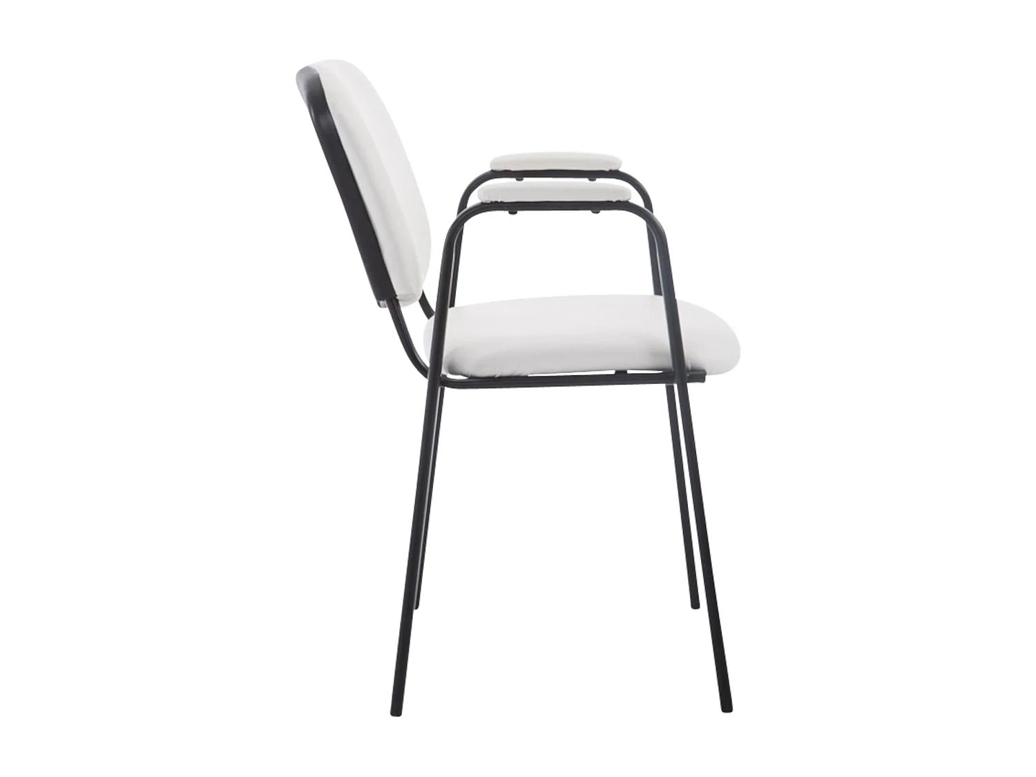 Lot de 4  Chaise de conférence - Similicuir - Blanc - Ken Pro