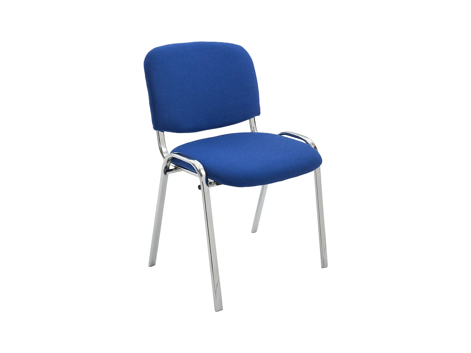 Chaise de salle à manger - Tissu & Métal chromé - Bleu - Ken