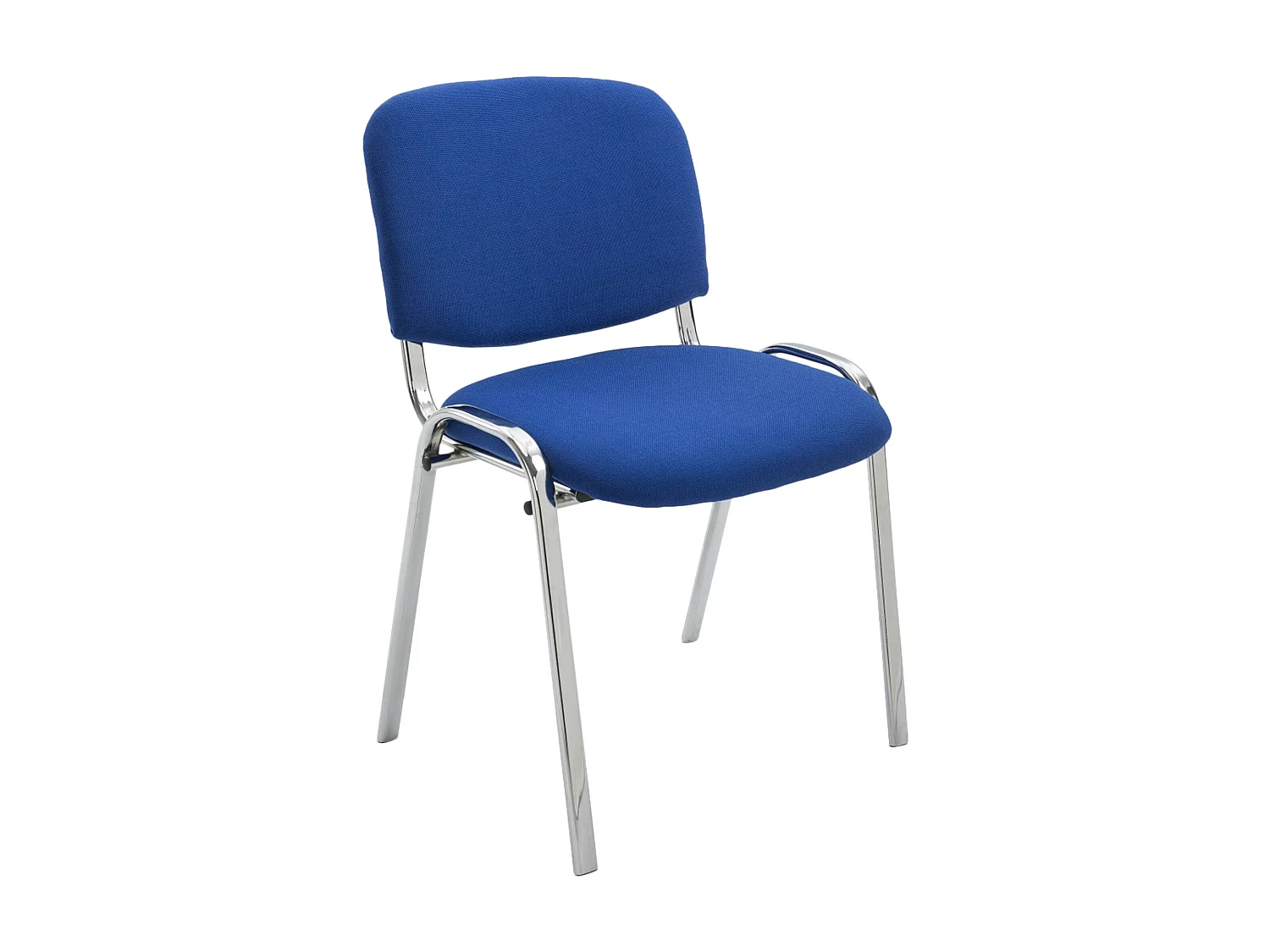 Chaise de salle à manger - Tissu & Métal chromé - Bleu - Ken