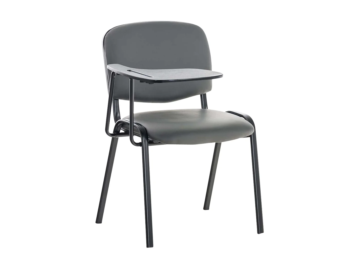 Lot de 4  Chaise de conférence - Similicuir - Gris - Ken