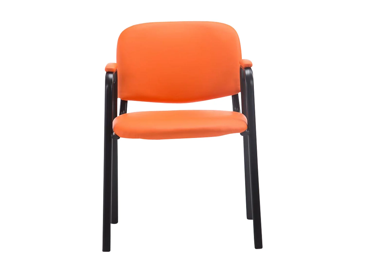 Lot de 4  Chaise de conférence - Similicuir - Orange - Ken Pro