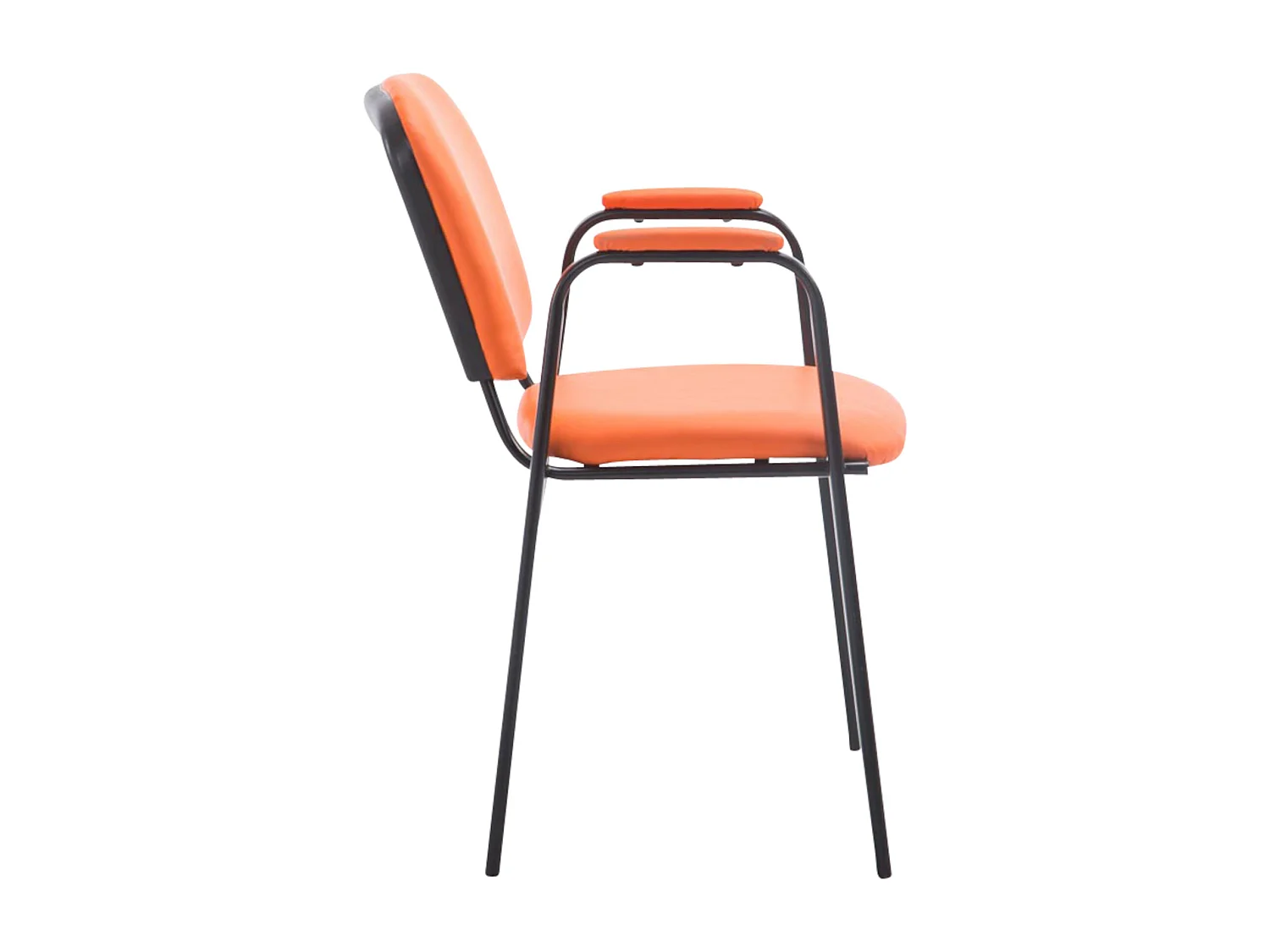 Lot de 4  Chaise de conférence - Similicuir - Orange - Ken Pro