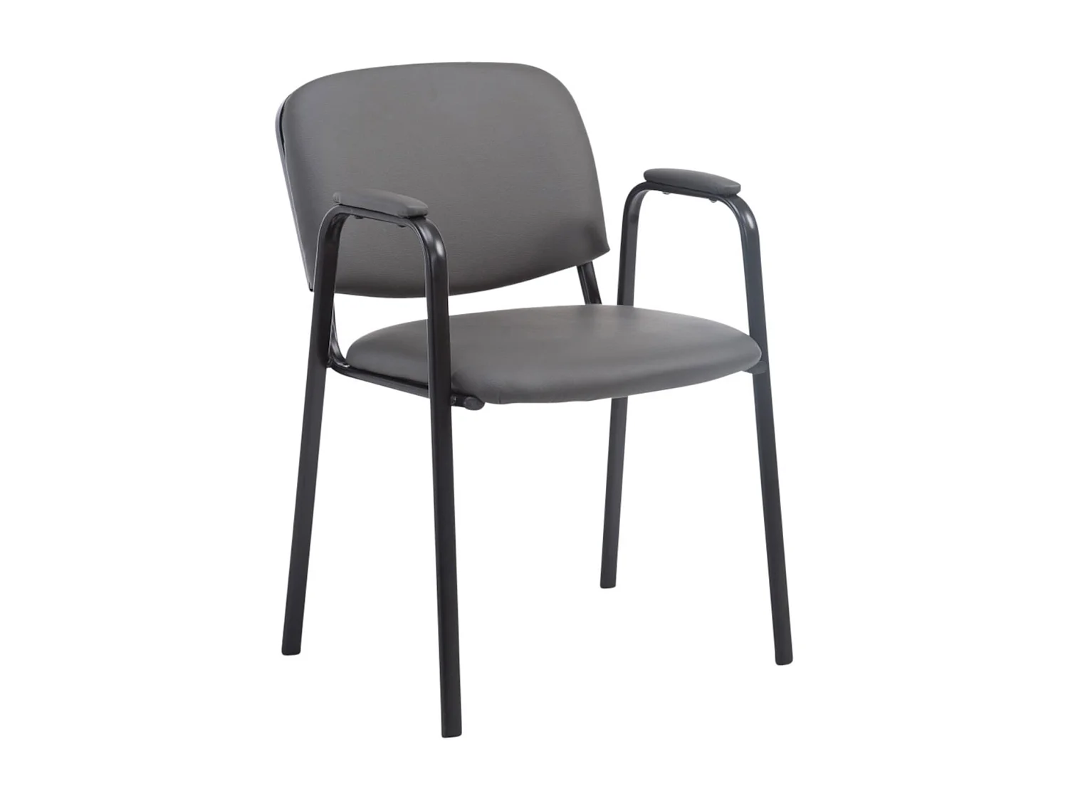 Lot de 4  Chaise de conférence - Similicuir - Gris - Ken Pro