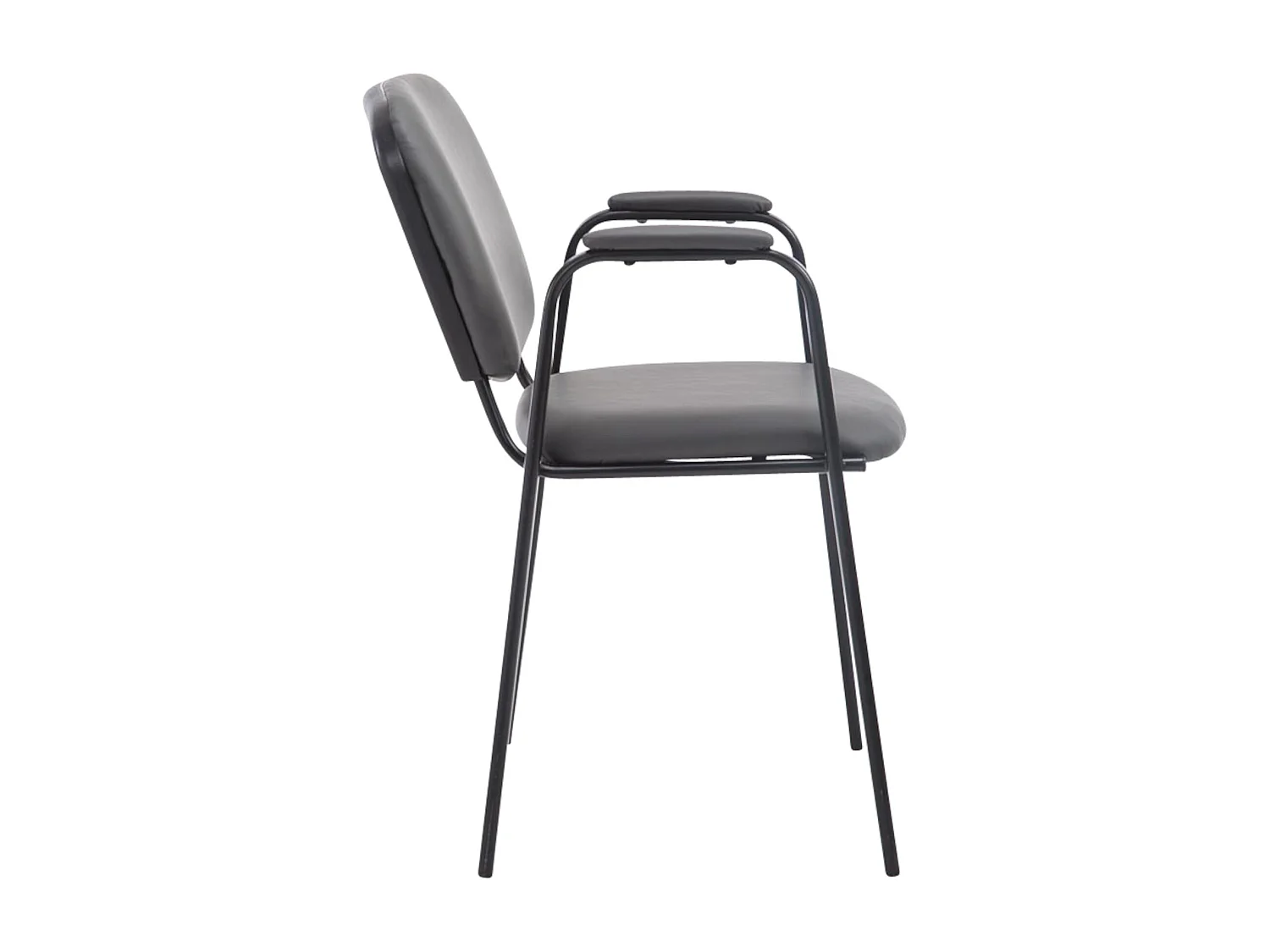 Lot de 4  Chaise de conférence - Similicuir - Gris - Ken Pro
