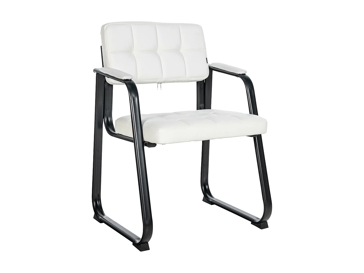 Stoel met armleuningen - Kunstleer & natura - wit - Canada B