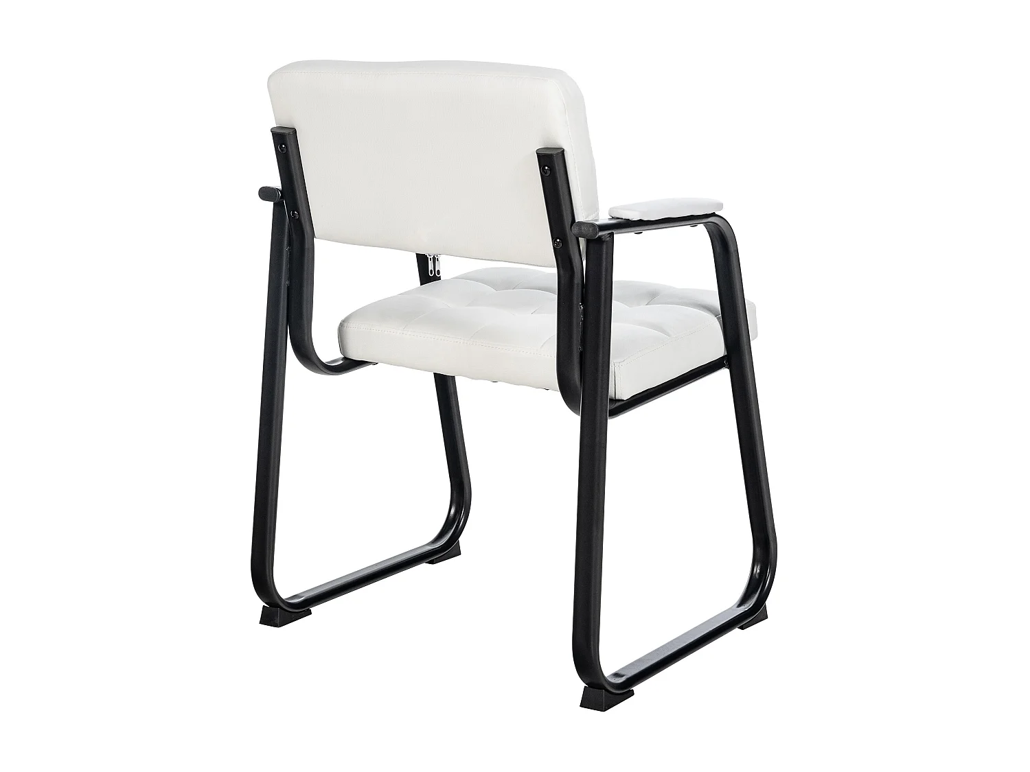 Stoel met armleuningen - Kunstleer & natura - wit - Canada B