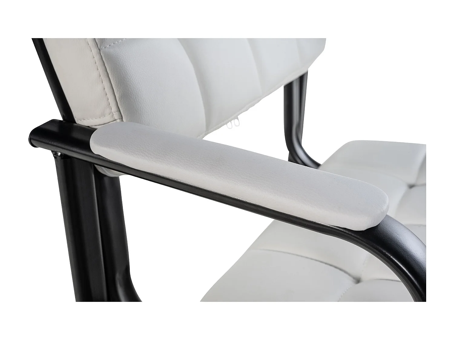 Stoel met armleuningen - Kunstleer & natura - wit - Canada B