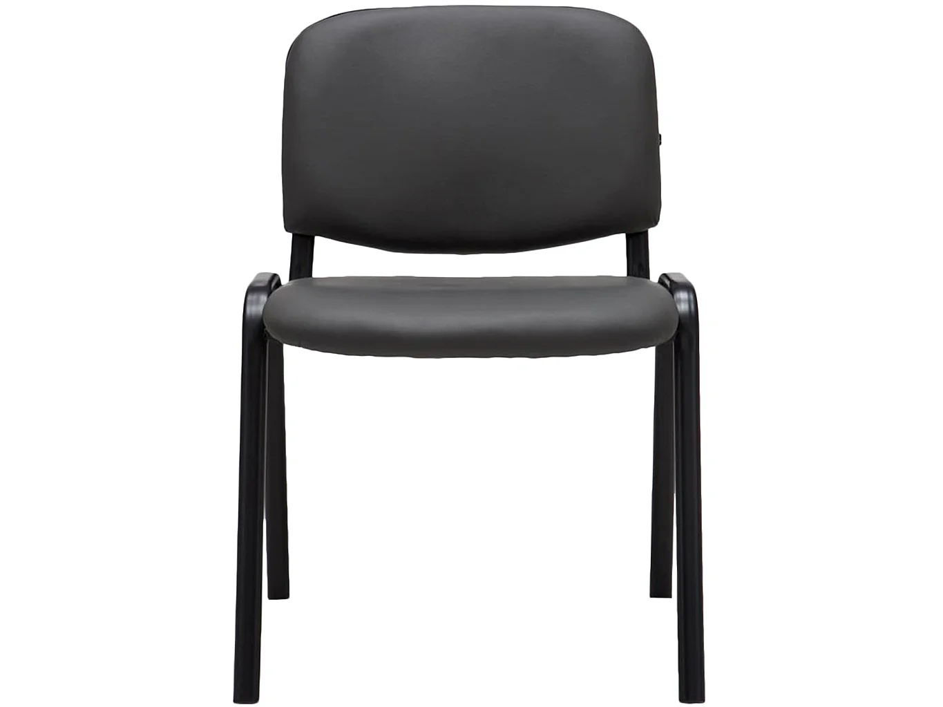Chaise de conférence - Similicuir & Acier inoxydable - Gris - Ken