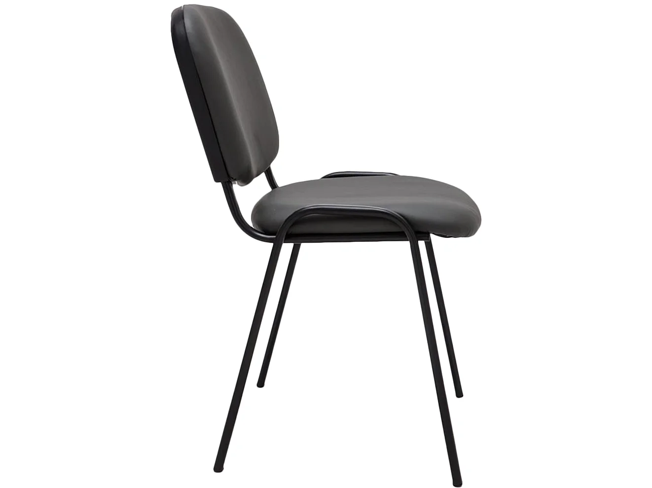 Chaise de conférence - Similicuir & Acier inoxydable - Gris - Ken