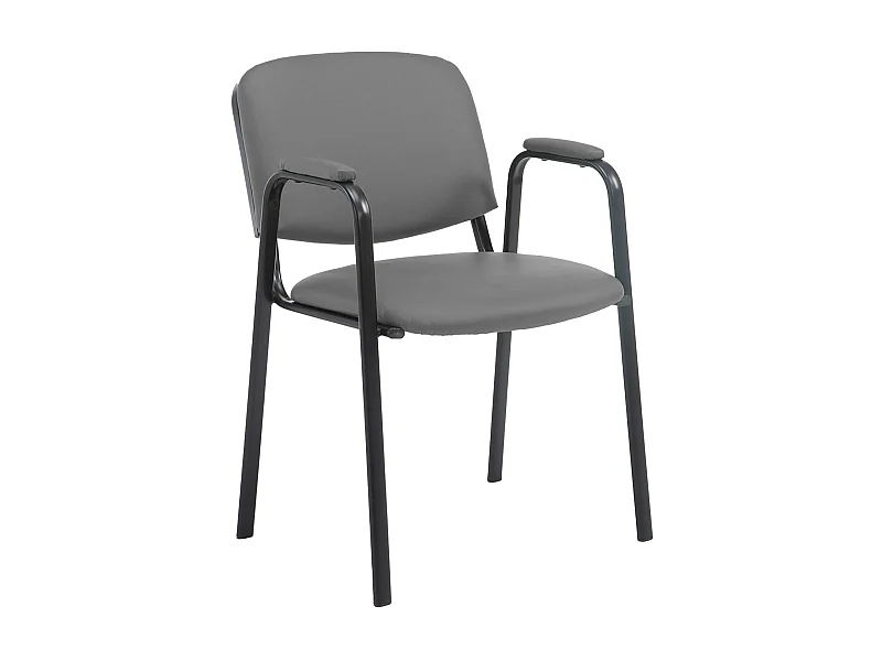 Conferentiestoelen - Kunstleer & Metaal mat zwart - grijs - Ken Pro