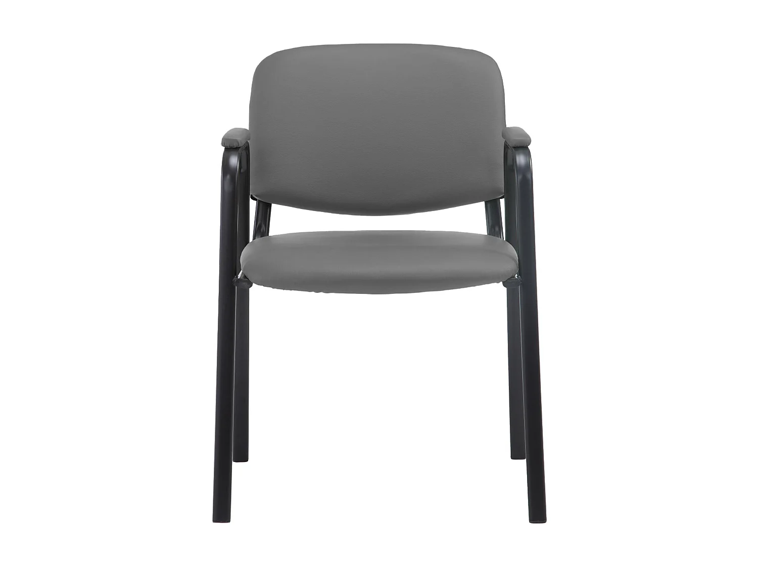 Chaise de conférence - Similicuir & Blanc - Gris - Ken Pro