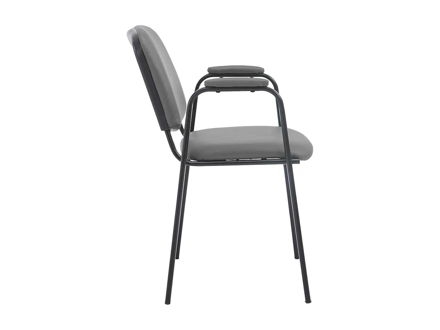 Chaise de conférence - Similicuir & Blanc - Gris - Ken Pro