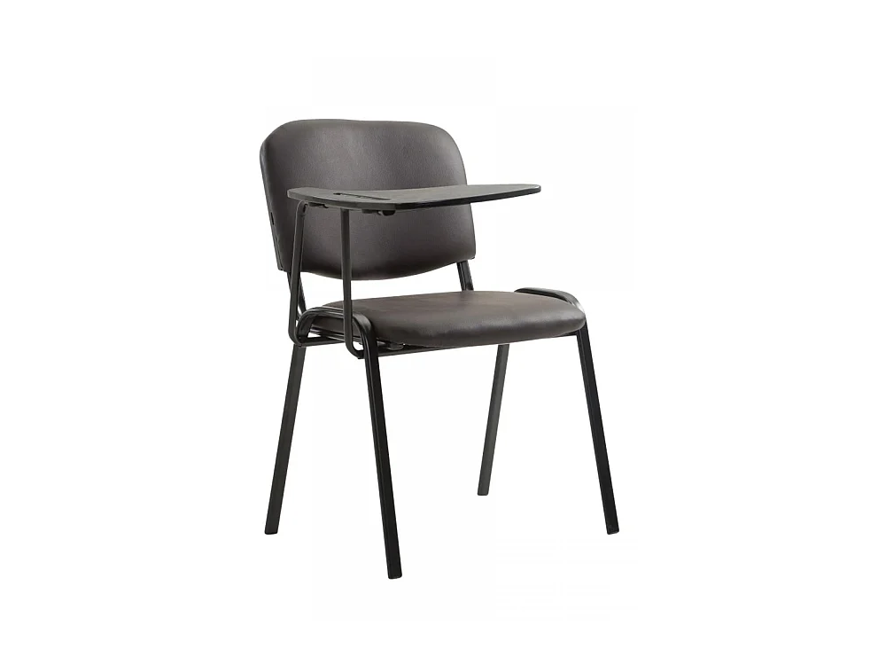 Chaise de salle à manger - Similicuir & Métal noir mat - Marron - Ken mit Klapptisch
