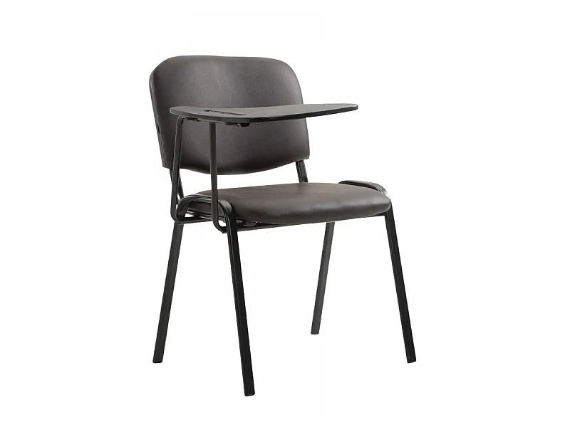 Chaise de salle à manger - Similicuir & Métal noir mat - Marron - Ken mit Klapptisch