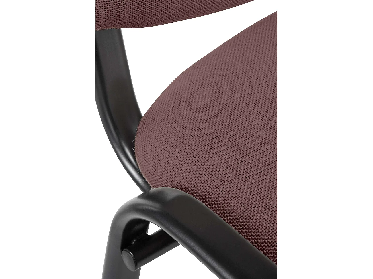 Chaise de conférence - Tissu & Métal noir mat - Marron - Ken