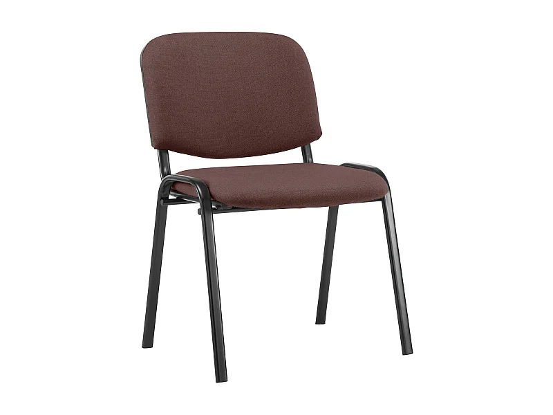 Chaise de conférence - Tissu & Métal noir mat - Marron - Ken