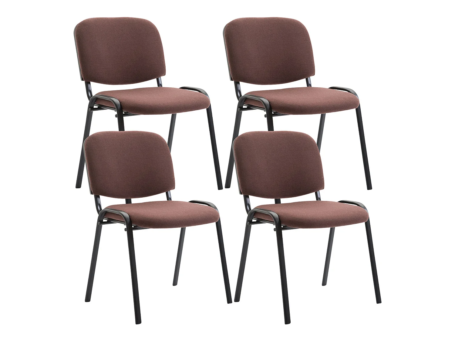 Lot de 4  Chaise de conférence - Tissu & Noir - Marron - Ken
