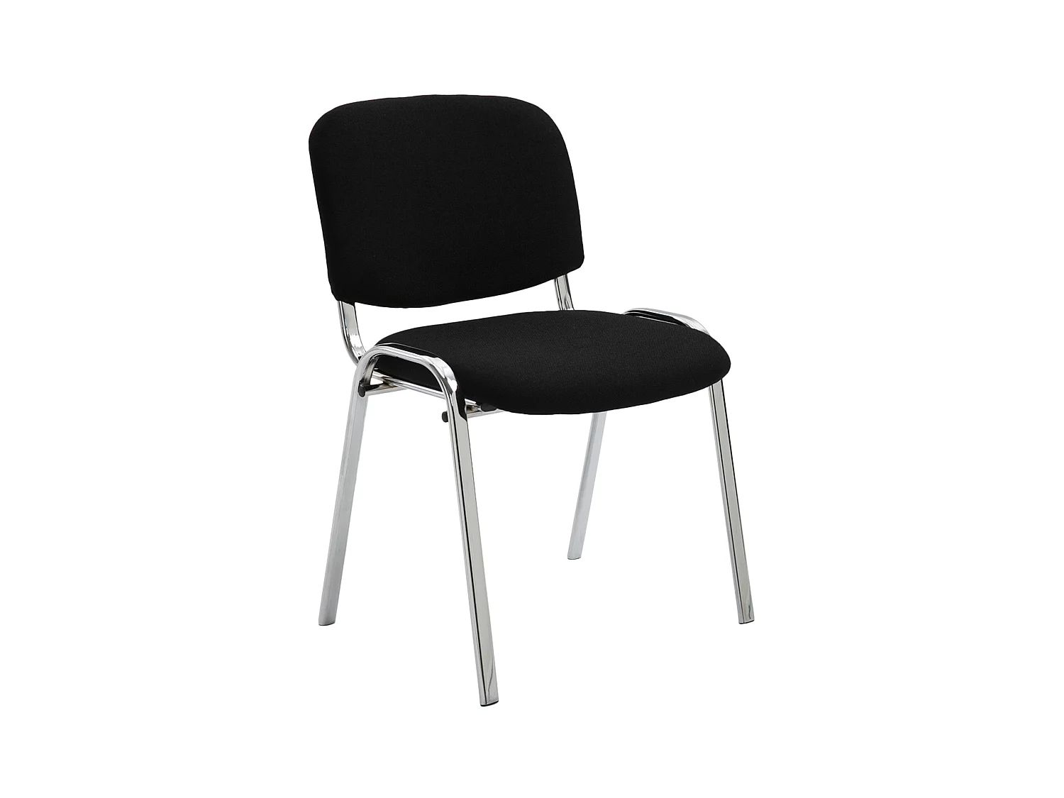 Chaise de salle à manger - Tissu & Métal chromé - Noir - Ken