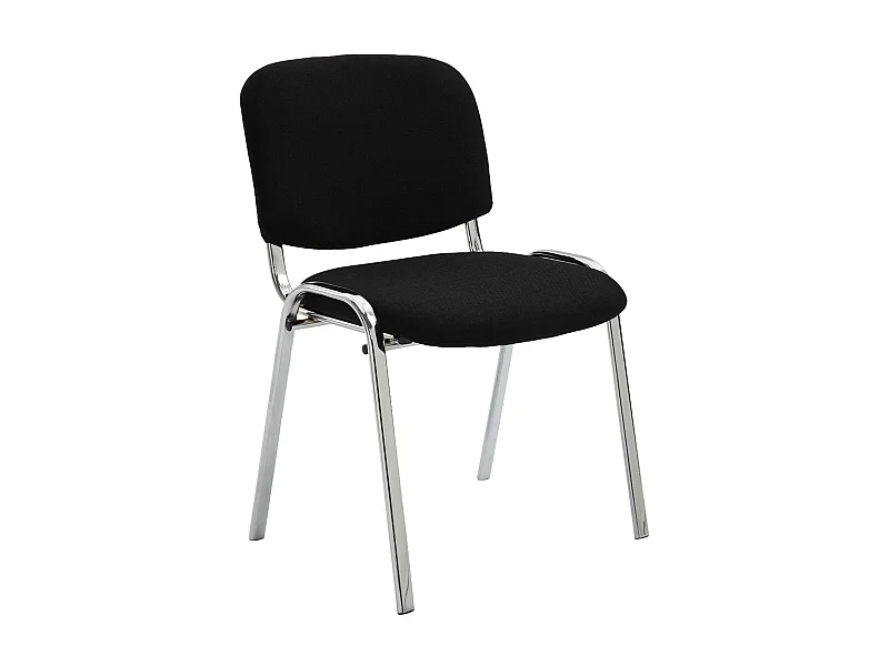 Konferenzstuhl - Stoff & Metall in Chromoptik - schwarz - Ken
