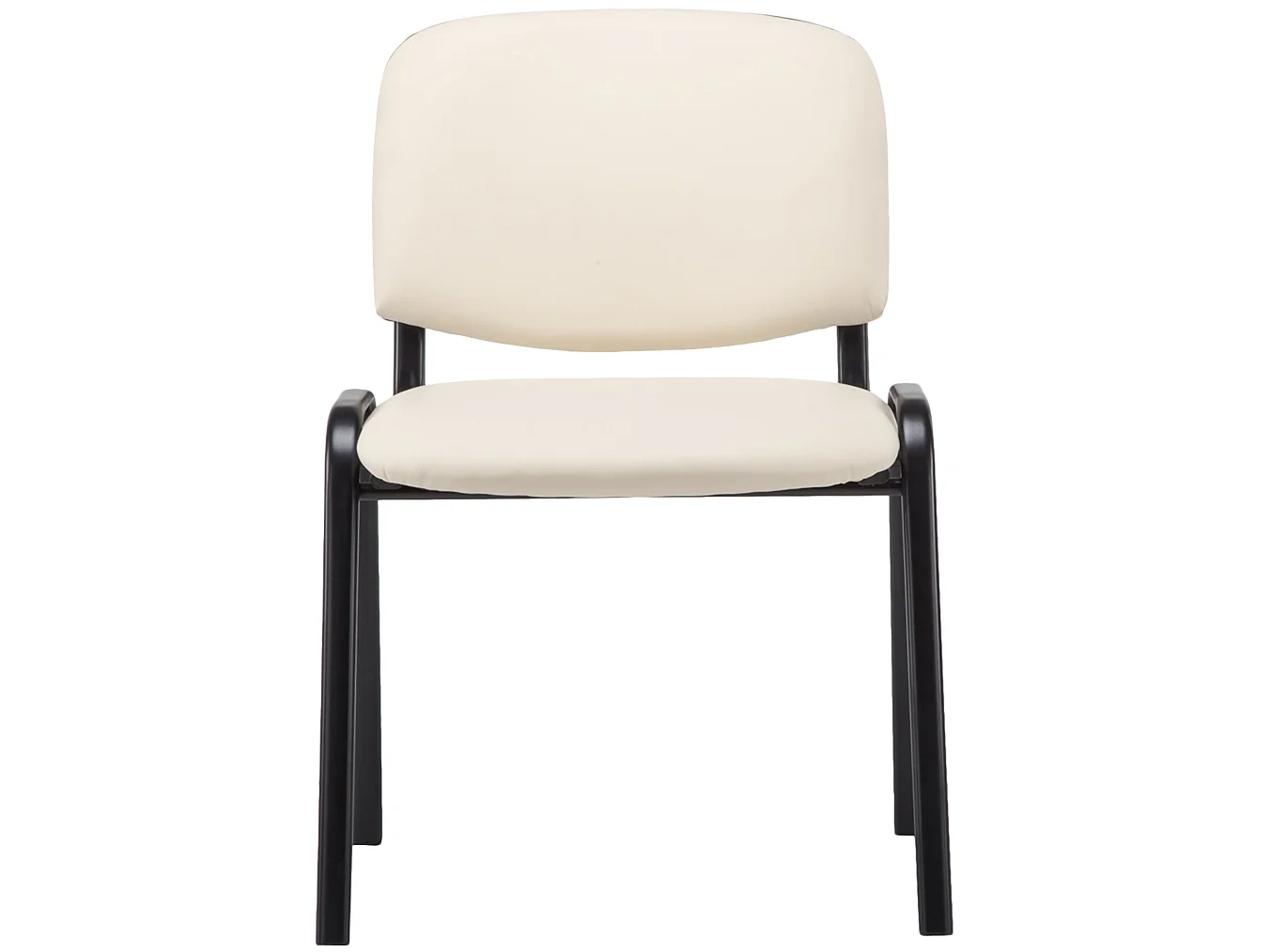 Eetkamerstoelen - Kunstleer & Metaal mat zwart - creme - Ken