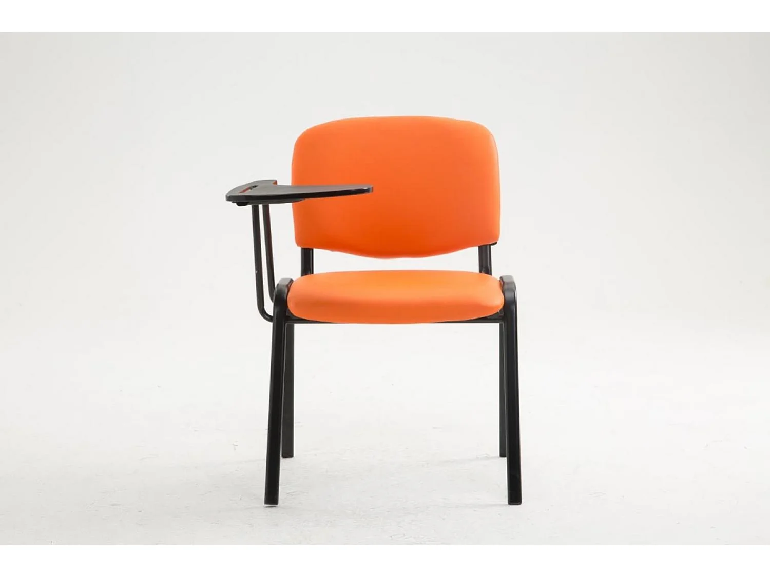 Chaise de salle à manger - Similicuir & Métal noir mat - Orange - Ken mit Klapptisch