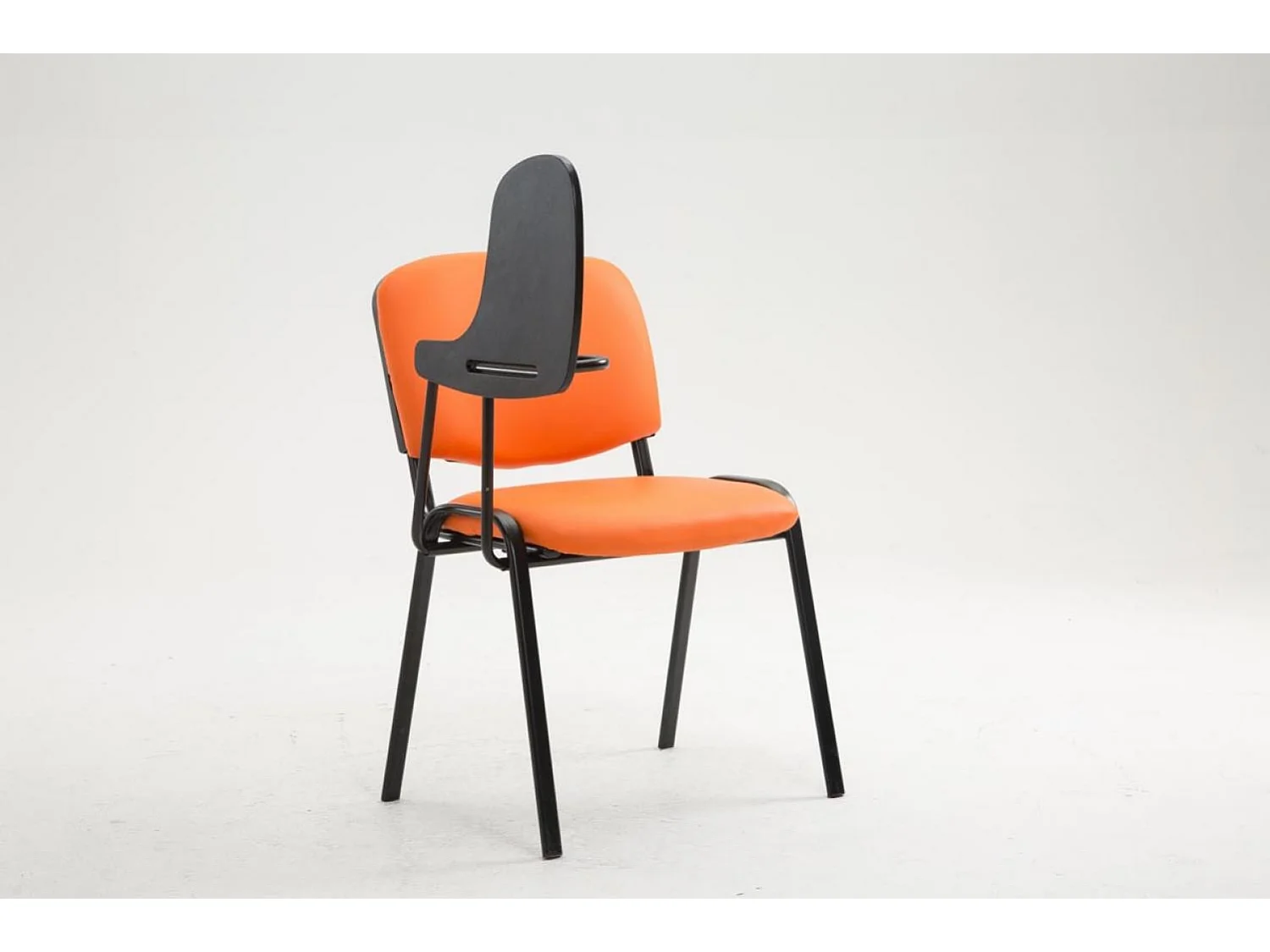 Chaise de salle à manger - Similicuir & Métal noir mat - Orange - Ken mit Klapptisch