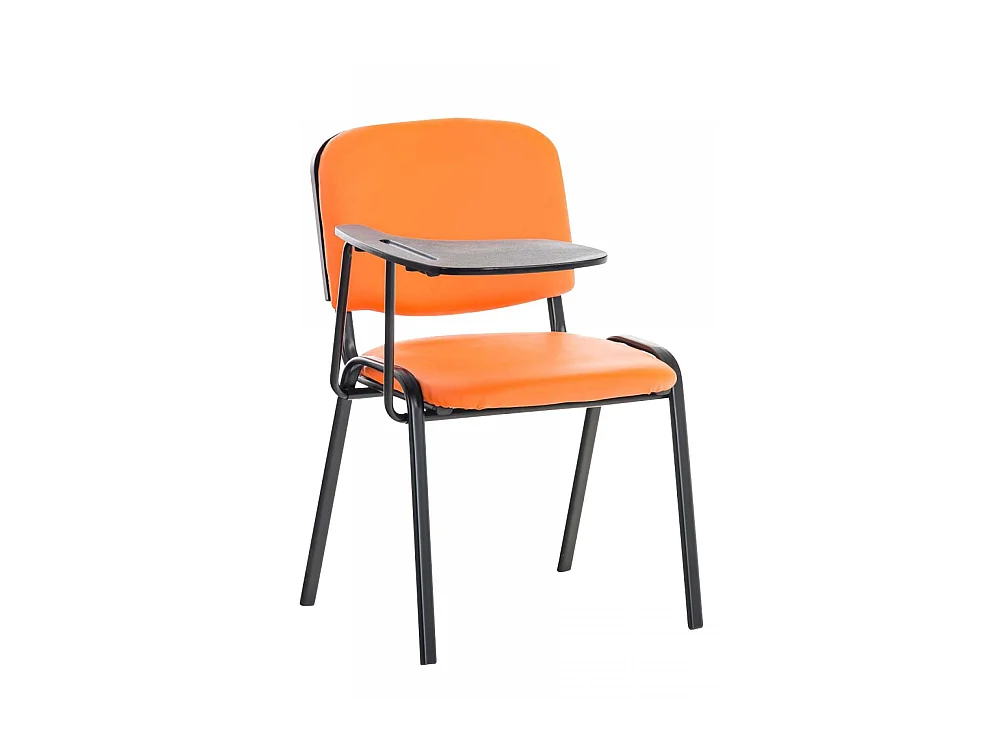 Chaise de salle à manger - Similicuir & Métal noir mat - Orange - Ken mit Klapptisch