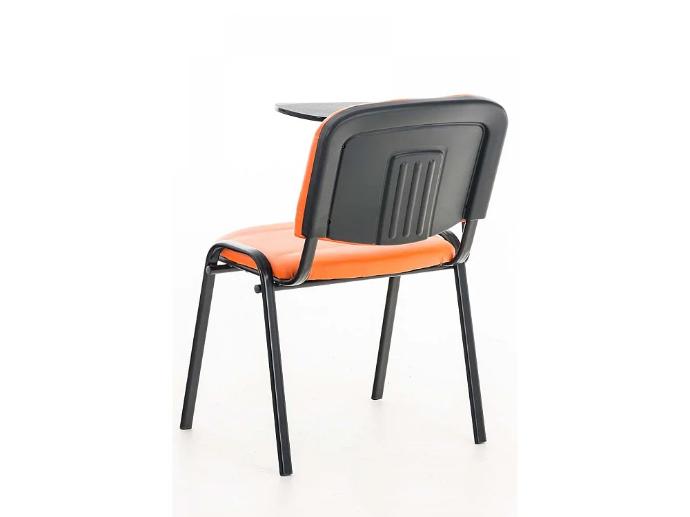 Chaise de salle à manger - Similicuir & Métal noir mat - Orange - Ken mit Klapptisch