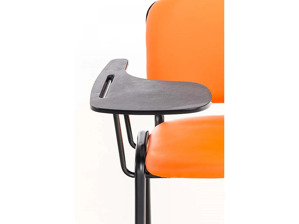 Chaise de salle à manger - Similicuir & Métal noir mat - Orange - Ken mit Klapptisch