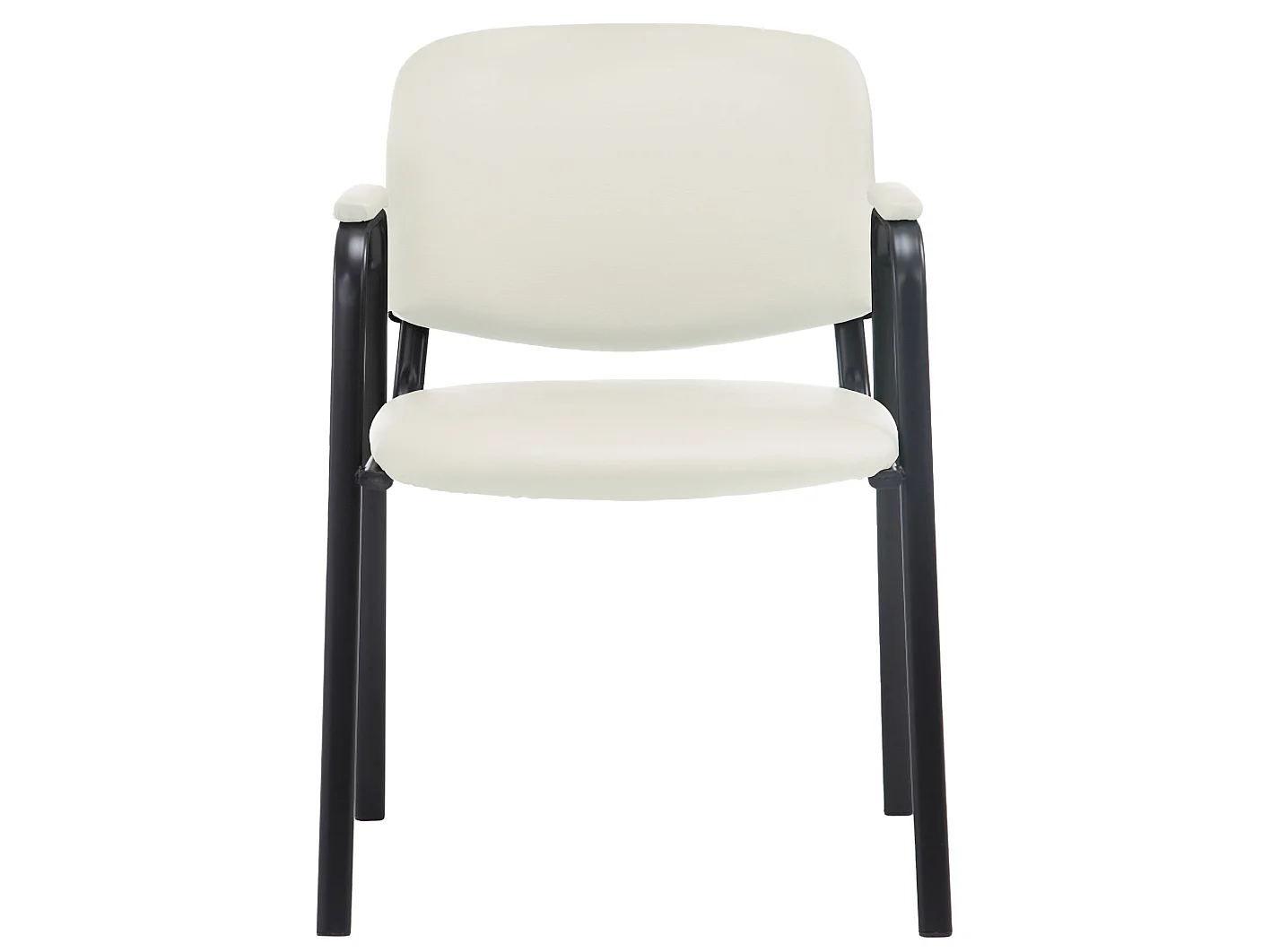 Conferentiestoelen - Kunstleer & Metaal mat zwart - creme - Ken Pro