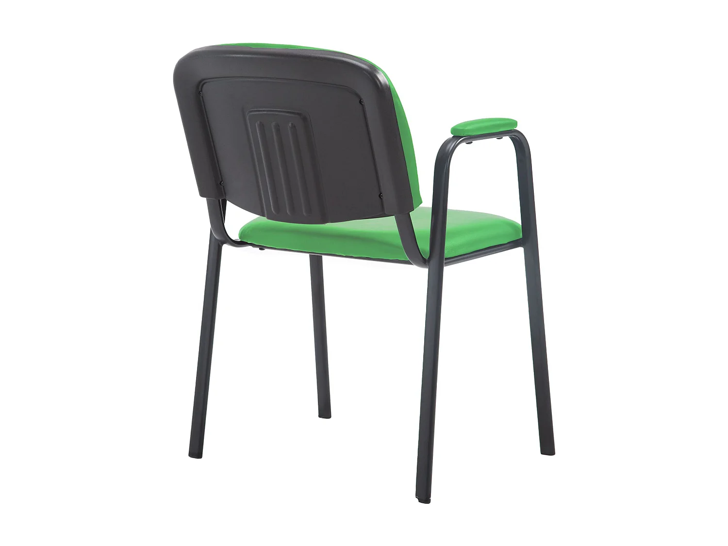 Chaise de conférence - Similicuir & Métal noir mat - Vert - Ken Pro