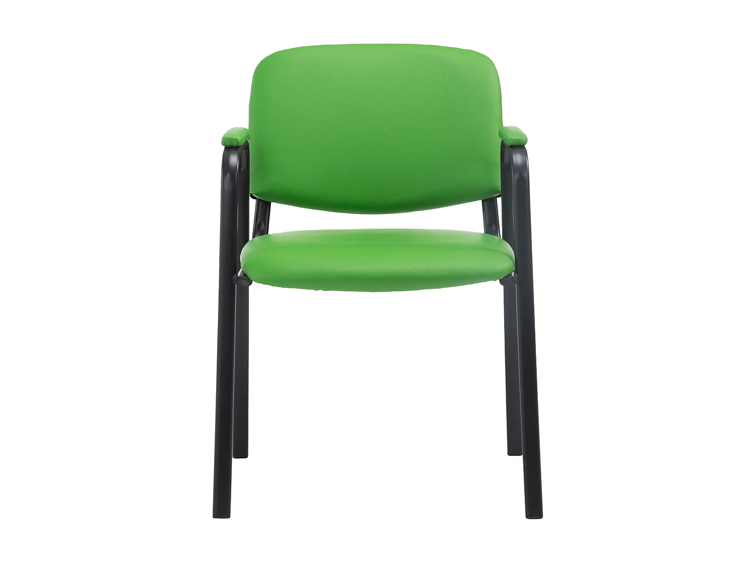 Chaise de conférence - Similicuir & Métal noir mat - Vert - Ken Pro