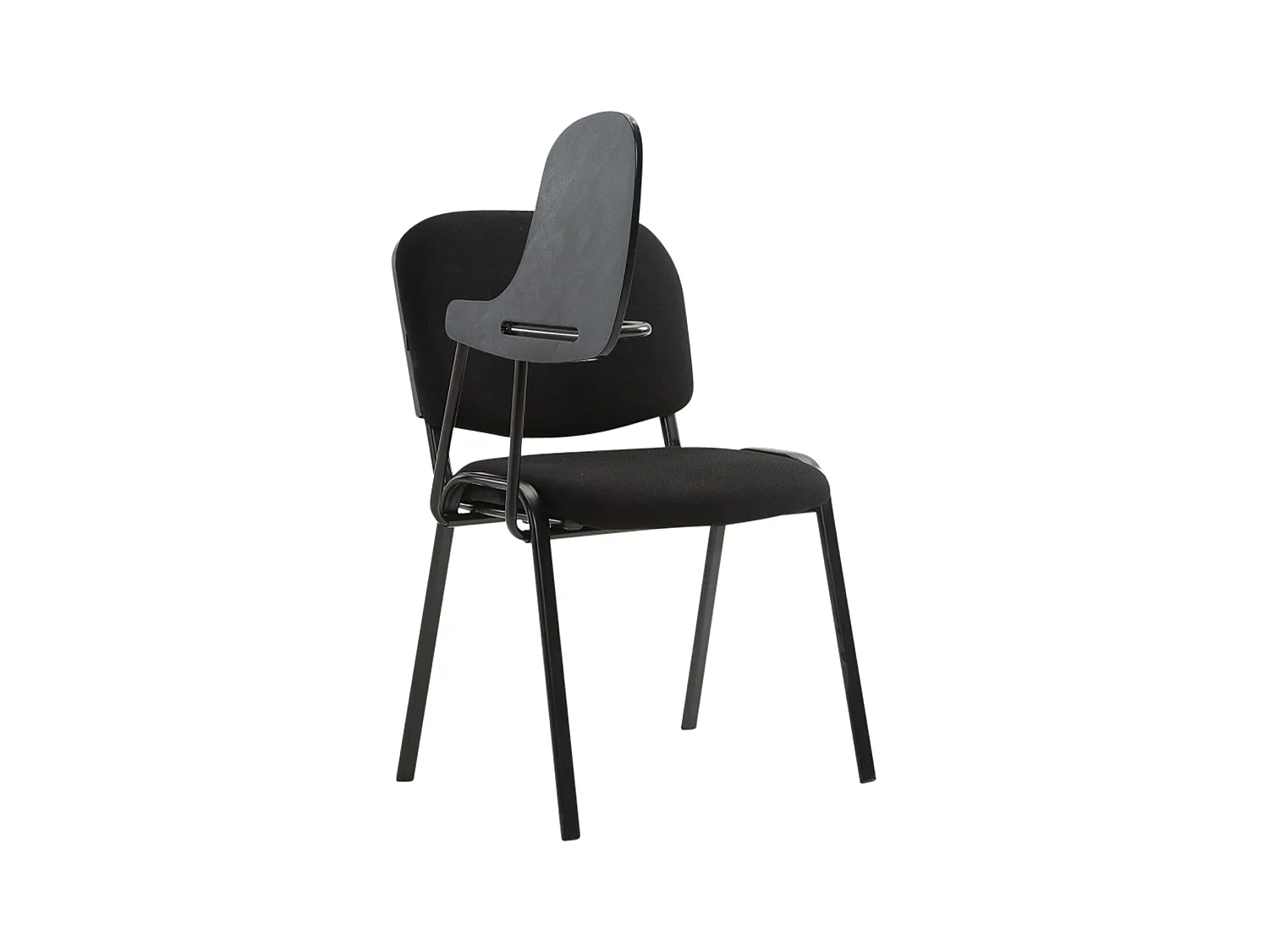 Lot de 4  Chaise de conférence - Tissu & Métal noir mat - Noir - Ken