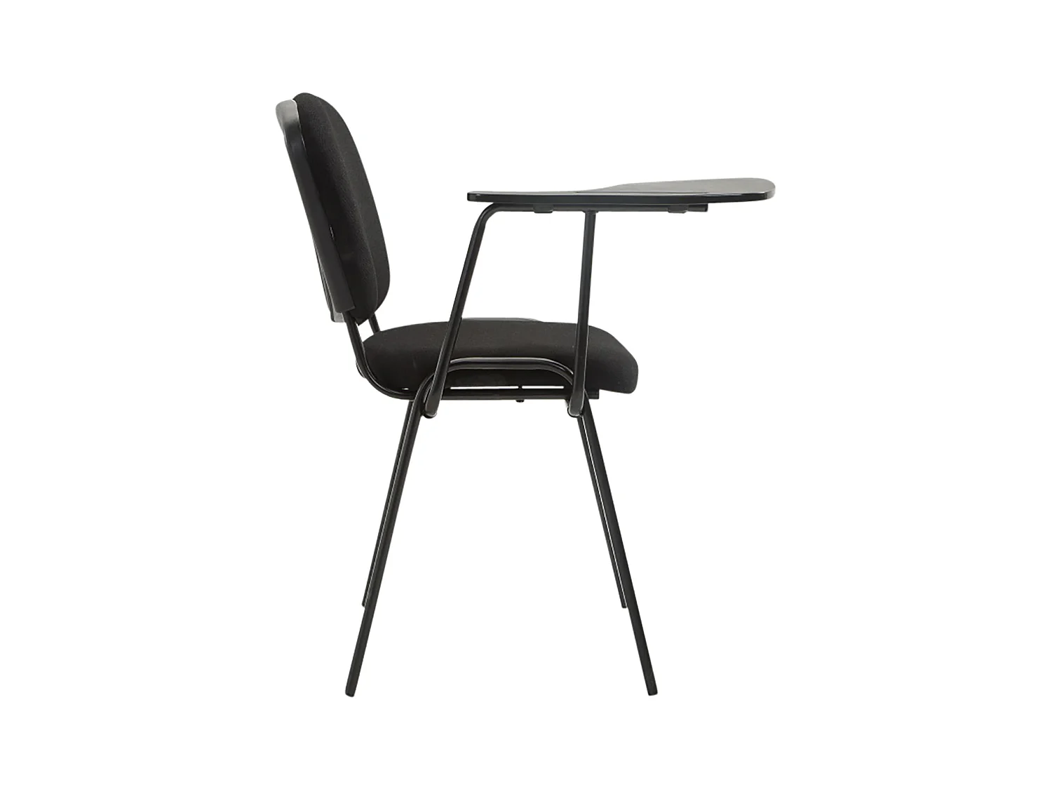 Lot de 4  Chaise de conférence - Tissu & Métal noir mat - Noir - Ken