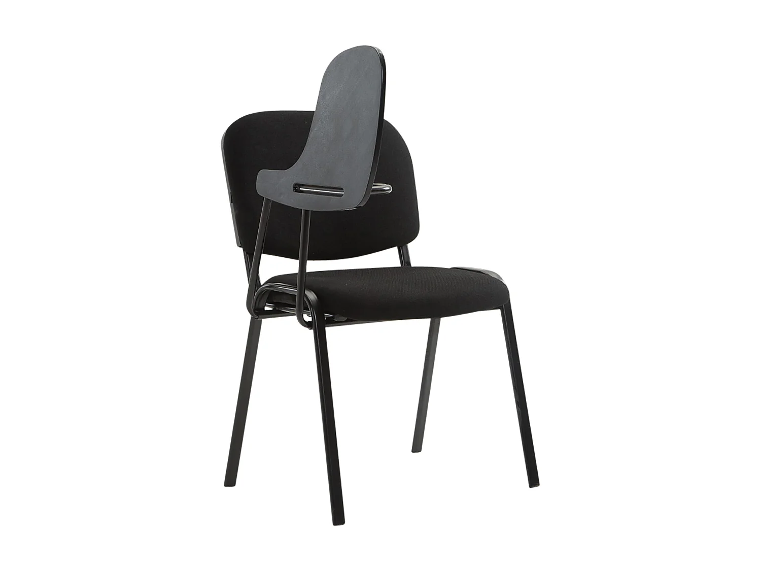 Lot de 4  Chaise de conférence - Tissu & Métal noir mat - Noir - Ken