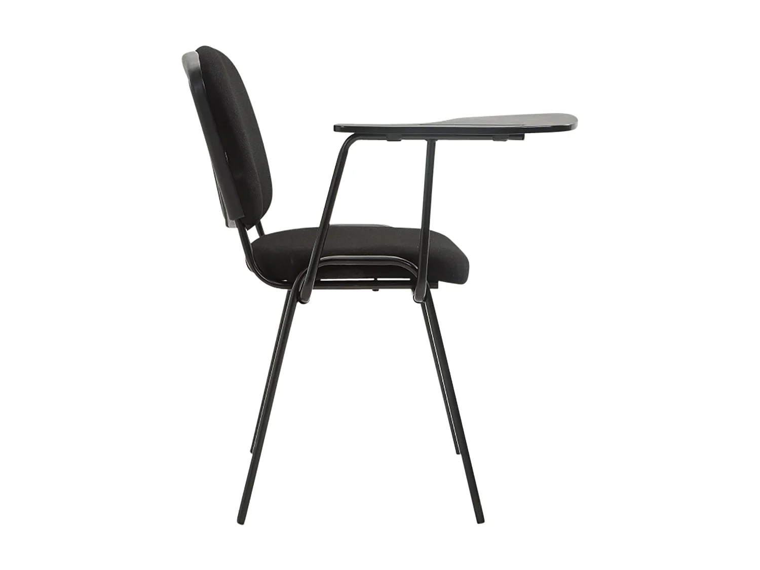 Lot de 4  Chaise de conférence - Tissu & Métal noir mat - Noir - Ken