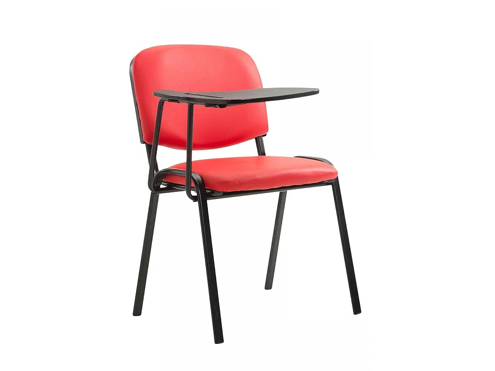 Eetkamerstoelen - Kunstleer & Metaal mat zwart - rood - Ken mit Klapptisch
