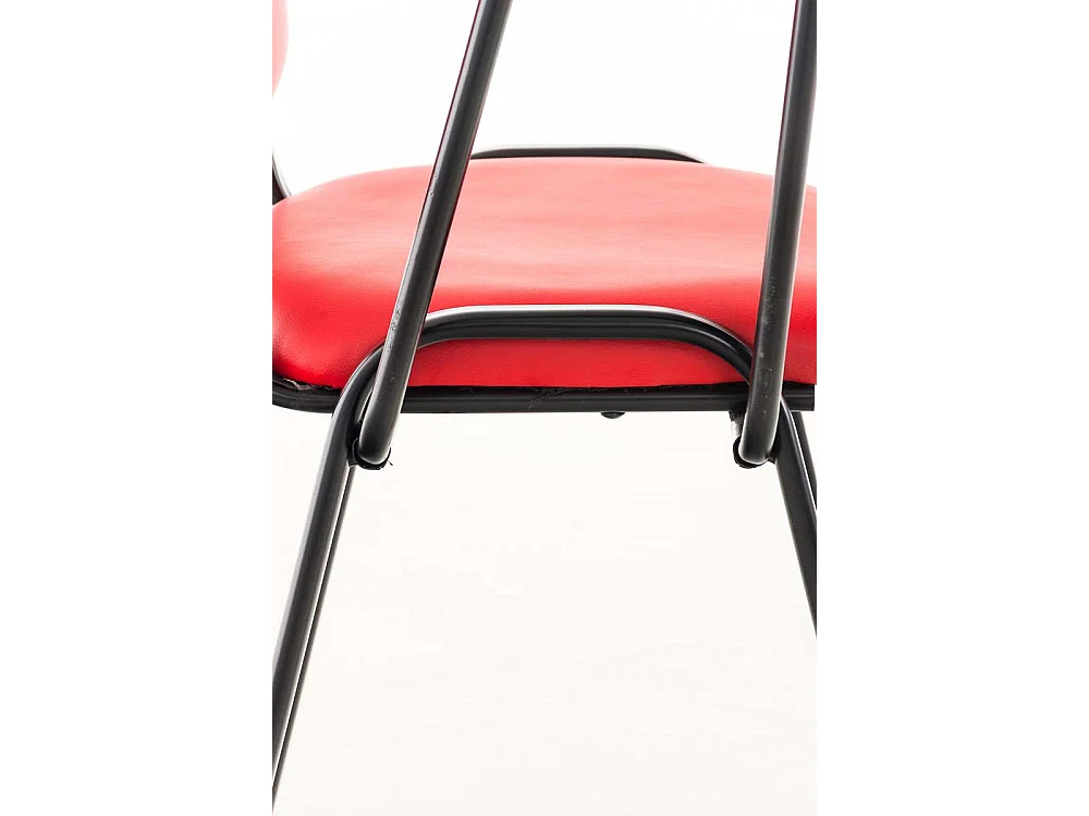 Eetkamerstoelen - Kunstleer & Metaal mat zwart - rood - Ken mit Klapptisch