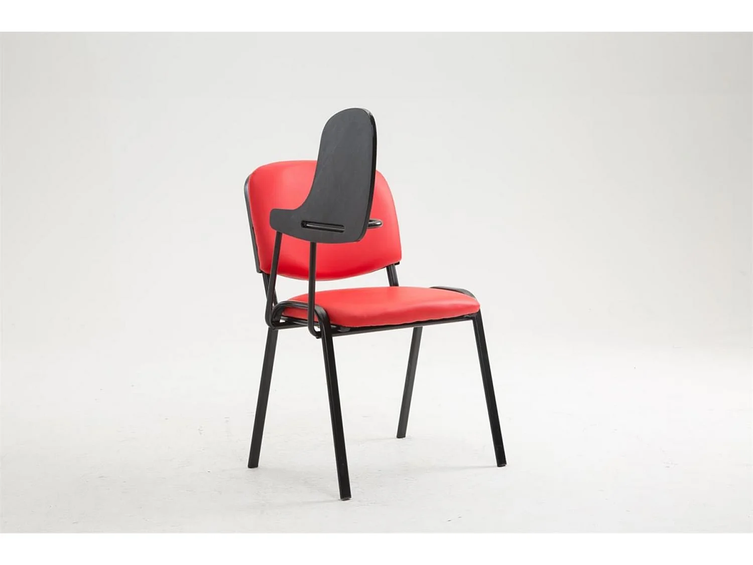 Eetkamerstoelen - Kunstleer & Metaal mat zwart - rood - Ken mit Klapptisch