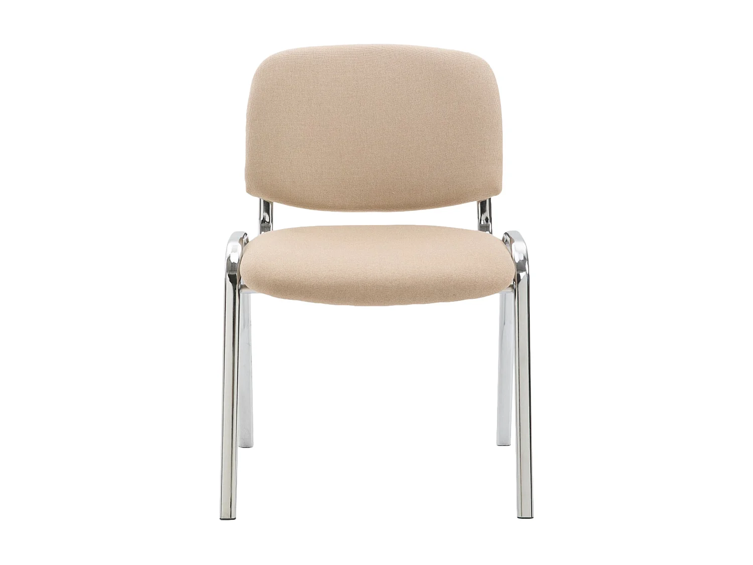 Konferenzstuhl - Stoff & Metall in Chromoptik - creme - Ken