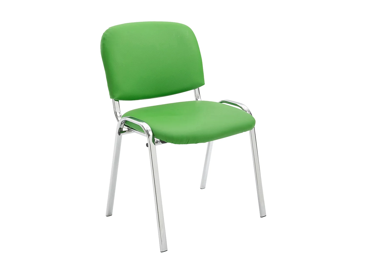 Chaise de salle à manger - Similicuir & Métal chromé - Vert - Ken