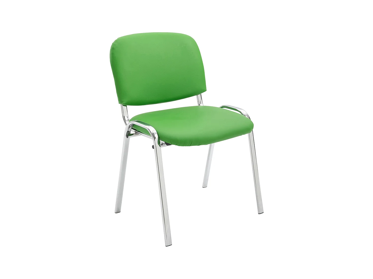 Chaise de salle à manger - Similicuir & Métal chromé - Vert - Ken