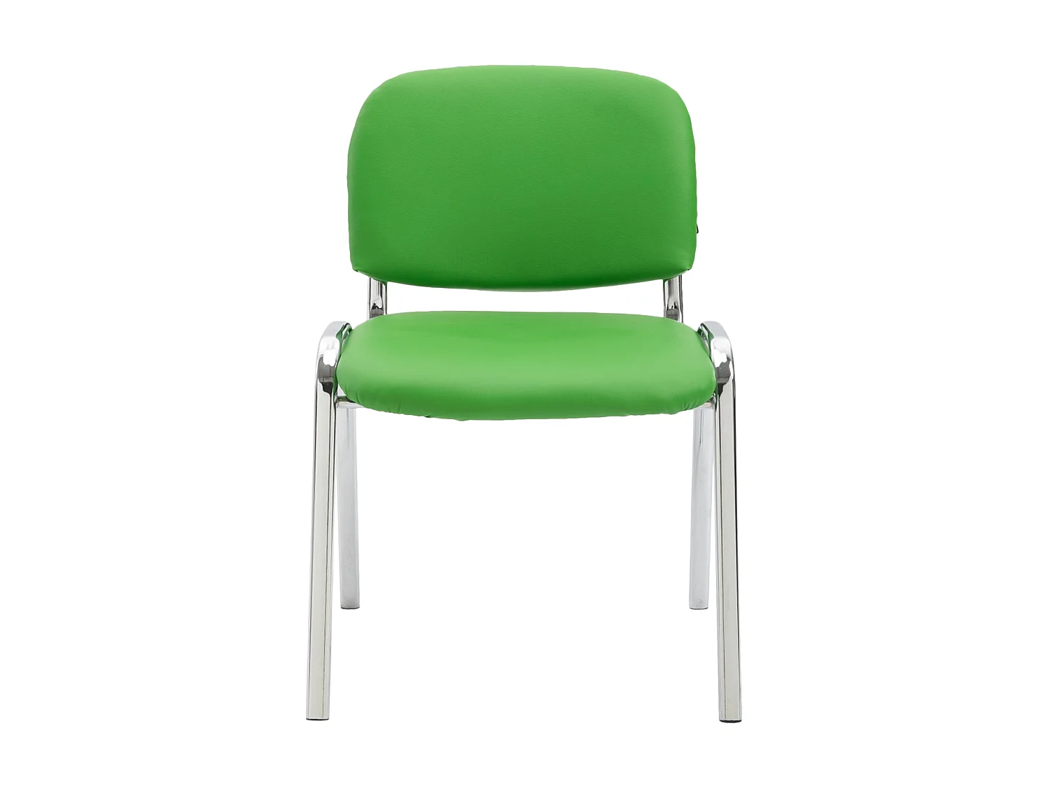 Chaise de salle à manger - Similicuir & Métal chromé - Vert - Ken