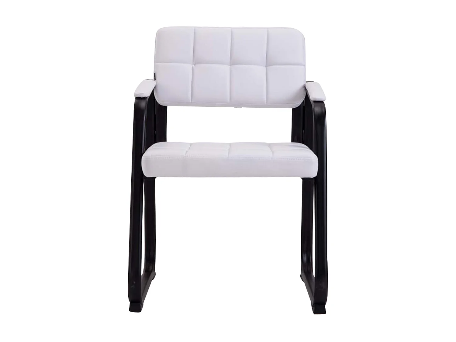 Lot de 2  chaises avec accoudoirs - Similicuir - Blanc - Canada B